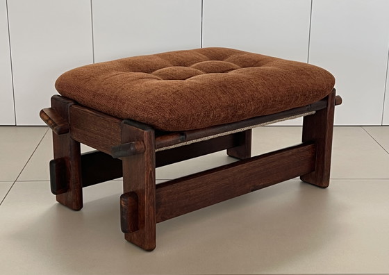 Image 1 of Scandinavian oak armchair and ottoman, 60s