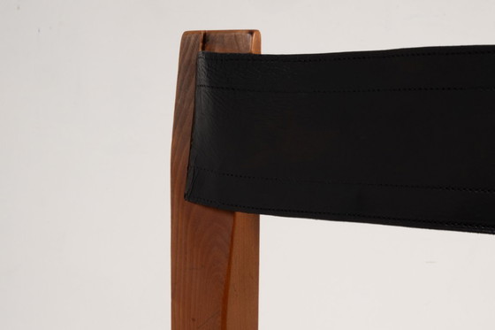 Image 1 of Pierre Chapo. Set aus 8 „S11“-Stühlen aus Ulme und Leder. 1960er-70er Jahre.
