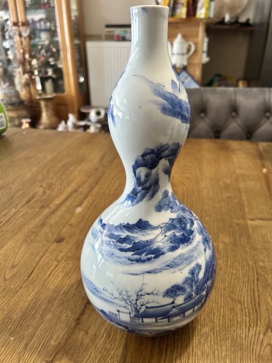 Image 1 of Jarrón chino antiguo de doble calabaza con marca del período Kangxi