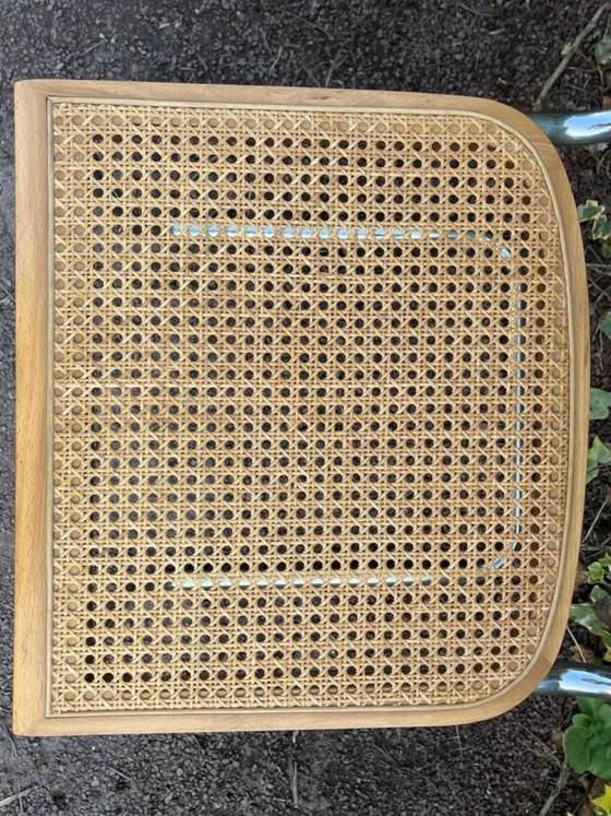 Image 1 of Stuhl aus Holz und Rohrgeflecht im Stil von Marcel Breuer