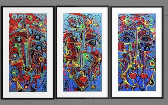 “Miradas Y Flores” Simeon Gonzales – Paintings & Drawings, Canvas (photo 2 of 8)