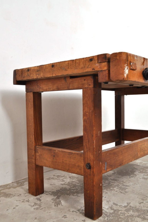 Image 1 of Vintage beech and oak workbench Nooitgedagt