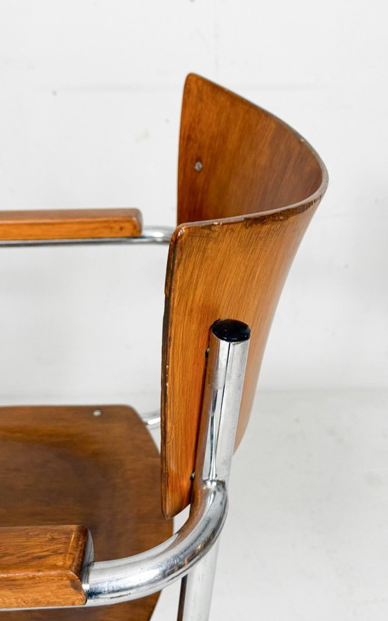 Image 1 of Juego de 2 sillas cantilever de Mart Stam para detectores de mosquitos, modelo: FN6, década de 1930