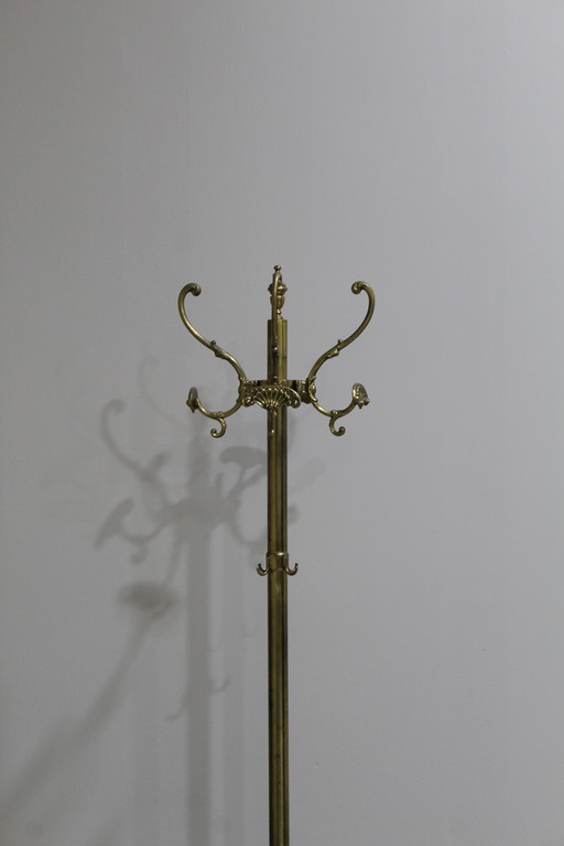 Vintage Standing Coat Stand, Wardrobe - Brass