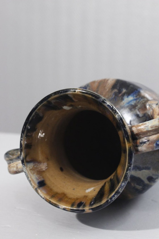 Image 1 of Amphora vase in art deco stoneware Poteries Renault Argent-sur-Sauldre (Cher) circa 1930