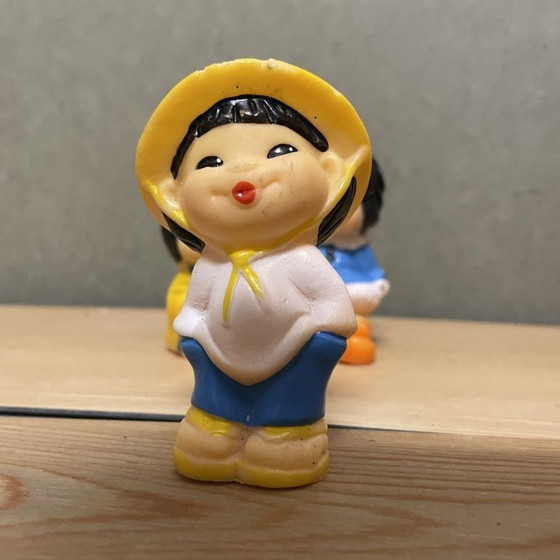 Set of 3 Japanese figurines netsuke made in the USSR 1970s, Decorative Objects, Rubber, Multi Color (photo 3 of 7)