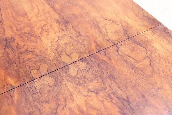 Image 1 of Table de salle à manger réglable en noyer, années 1930, Tchécoslovaquie