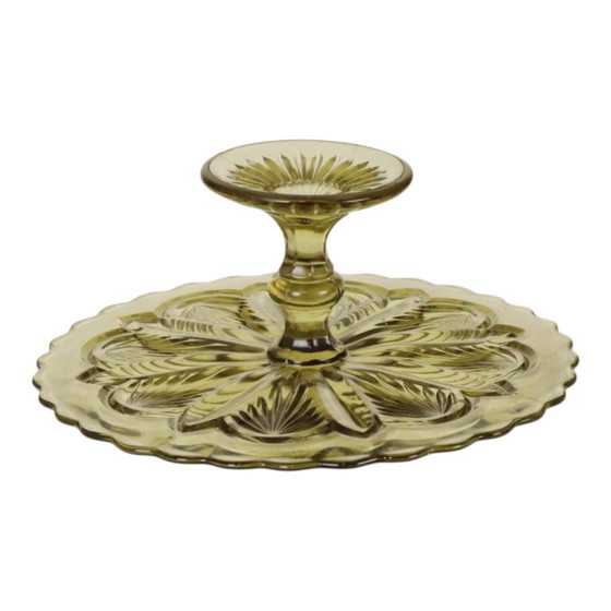Fuente para pasteles Art Déco, fuente para repostería, vidrio prensado, 27 cm. – Accesorios de mesa, Glass (photo 11 of 11)