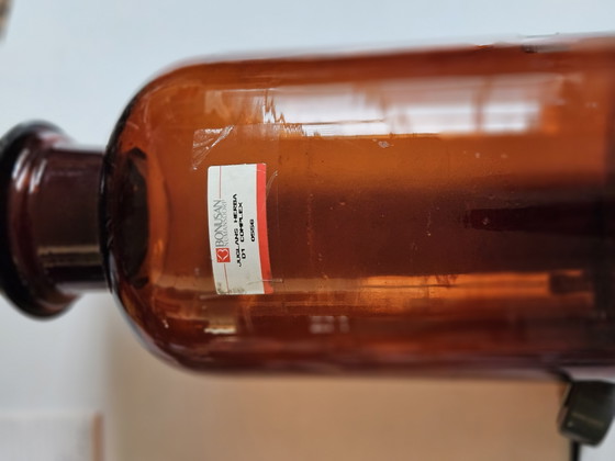 Grote Vintage Retro Medicijnpot Bruin Rookglas Jaren '40-'50 – Bonusan, Decoratieve objecten (photo 7 of 12)