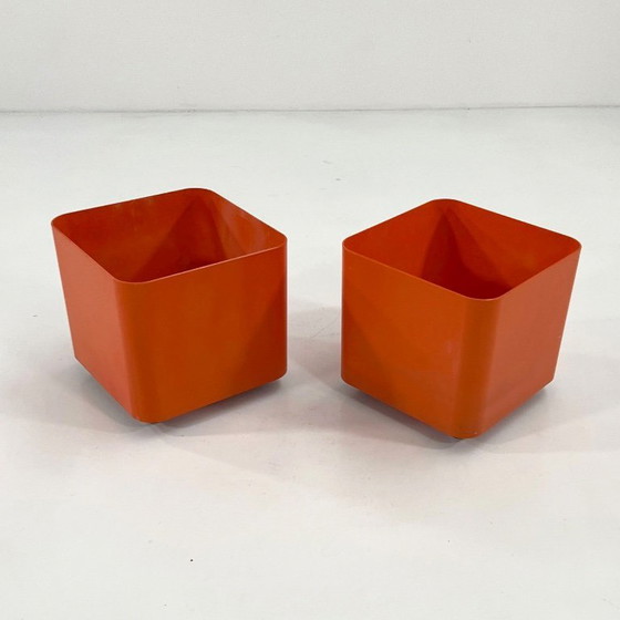 Image 1 of Jardinière à roulettes Orange Dime de Marcello Siard pour Longato, années 1970