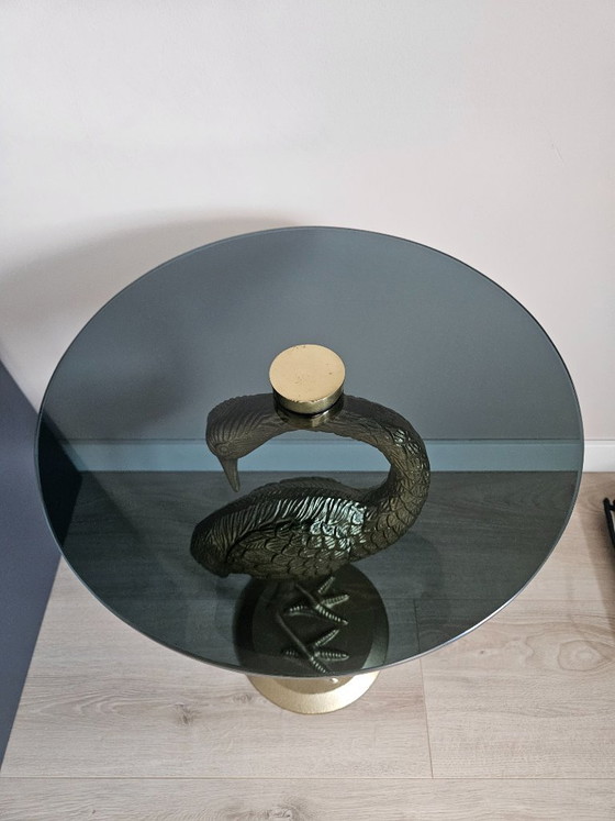 Image 1 of Table d'appoint décorative en forme de grue