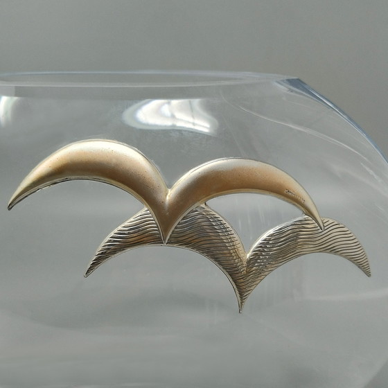 Image 1 of 1970er Jahre Exquisite Luxusvase aus Kristall und Silber von Camilletti, hergestellt in Italien