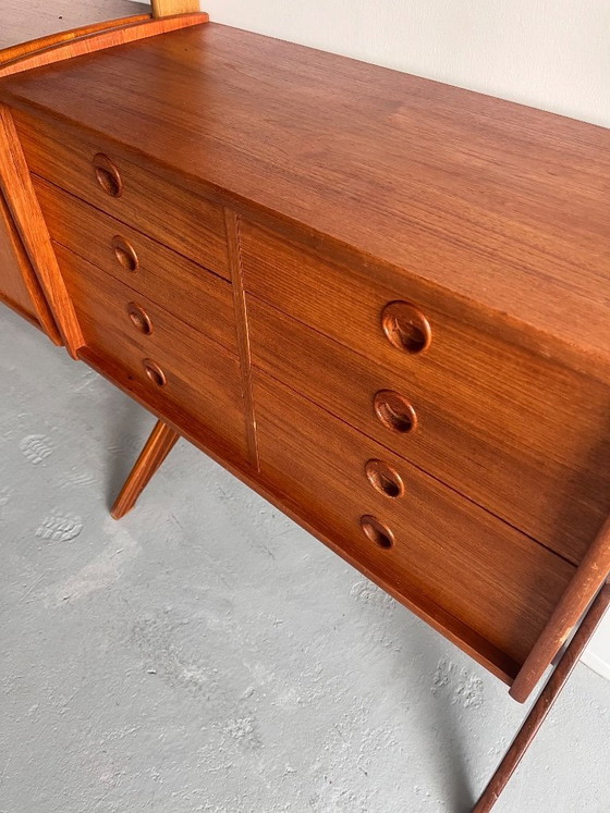 Image 1 of Mobile componibile a parete scandinavo di John Texmon | Norvegia, anni '60 | Teak di metà secolo