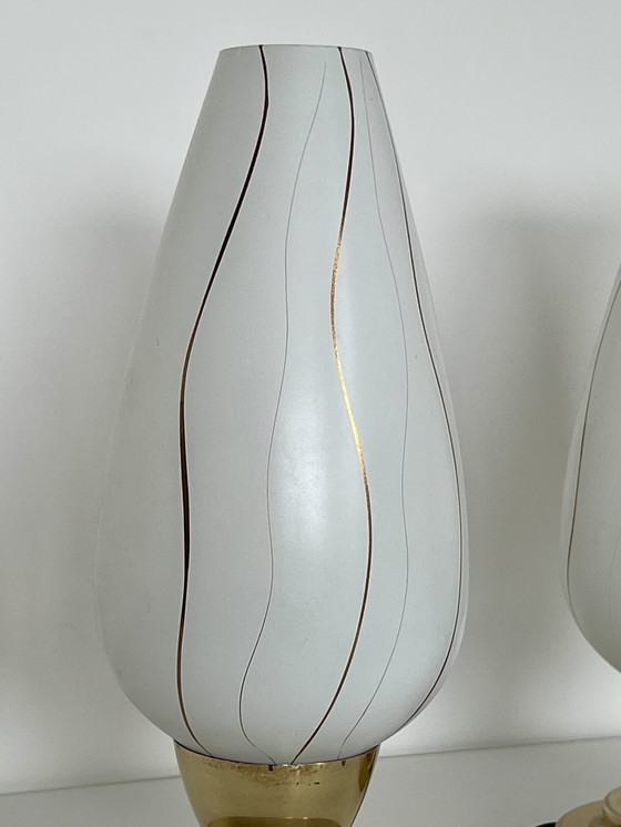 Image 1 of Coppia di lampade da comodino vintage a tulipano