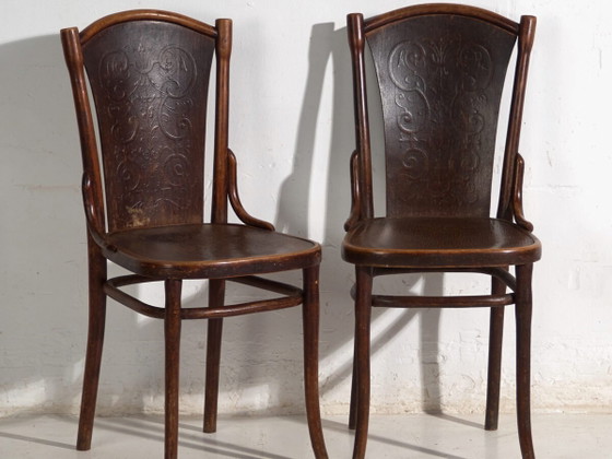 Set antico di 2 sedie Thonet in legno curvato – Europa Centrale, circa – Sedie da pranzo, Metal (photo 2 of 40)