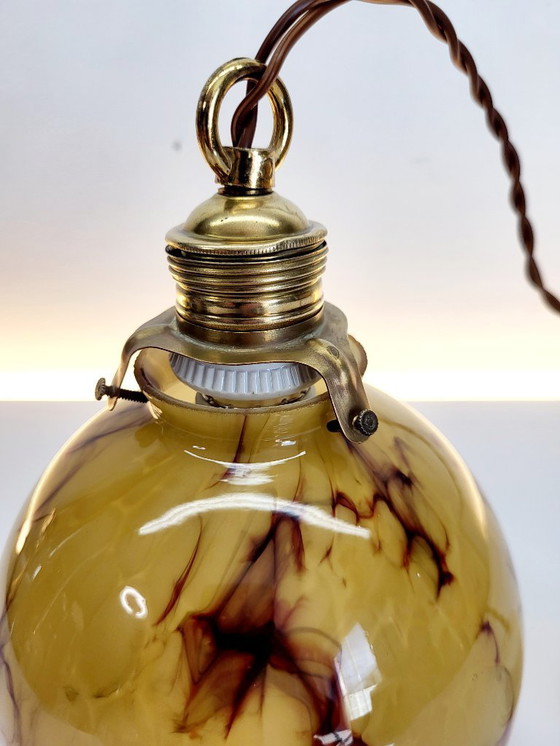 Image 1 of Lampada in vetro opalino Art déco, Verreries de Scailmont, Henri Heemskerk, Belgio