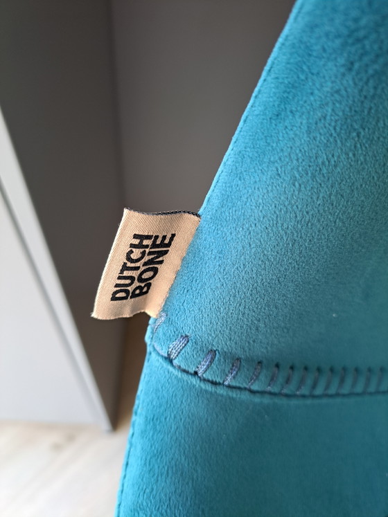 Dutch Bone Velvet Barstools Blue (3) – Metal (photo 4 of 10)