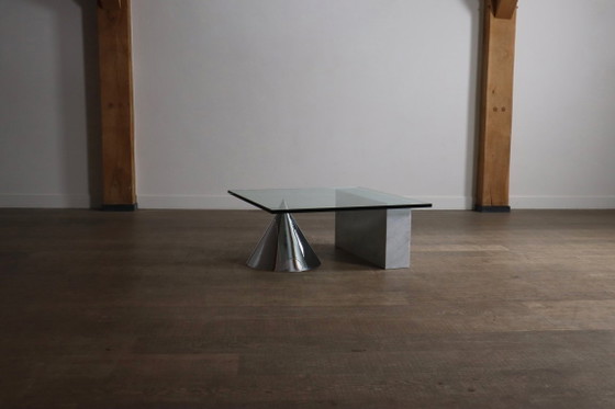 Lella And Massimo Vignelli Kono Table basse pour Casigliani, Italie, vers 1984 – Tables basses, Glass, Marble (photo 8 of 11)