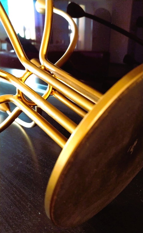 Image 1 of Candélabre de Noël en métal doré - cadeau de Noël design, cadeau de Noël