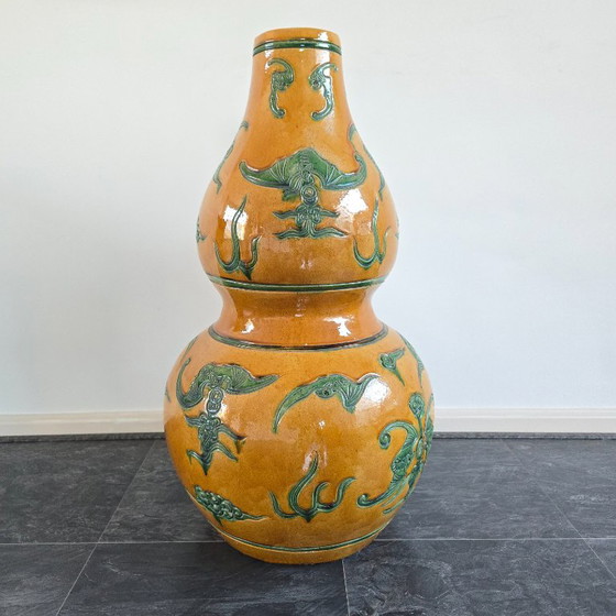 Impressive Chinese Vase, Double Gourd Vase (80 cm) – Chinoiserie Eyecatcher – Ceramic (photo 3 of 9)