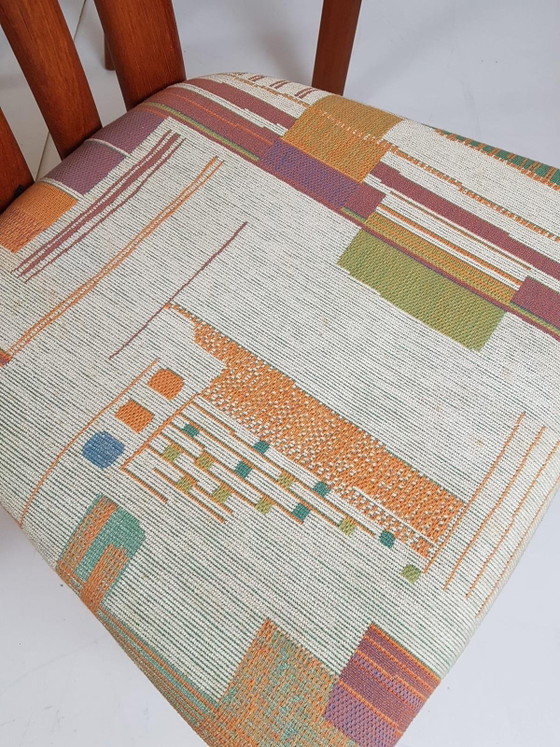 8 Vintage Stoelen | Dining Chairs Ansager Møbler Danish – Eetkamerstoelen, Wood, Textile (photo 10 of 12)
