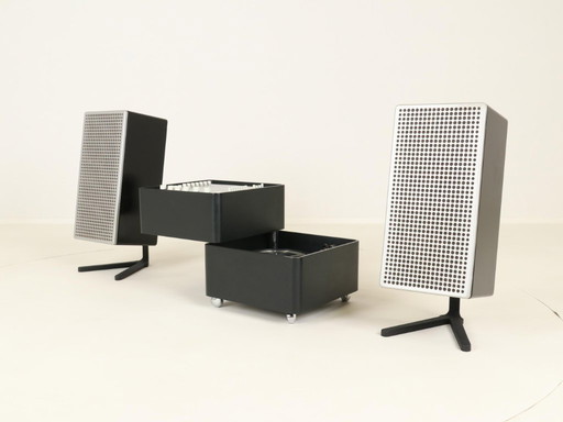 Wega 3300 Model Cube Stereo by Verner Panton & speakers, Germany, 1970s 