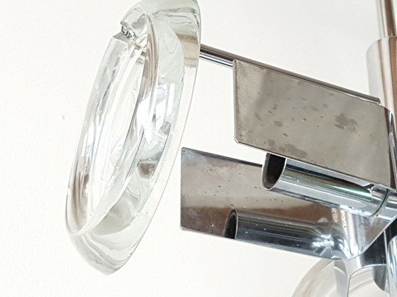 Image 1 of Vintage 1970s Ceiling Light, Glass & Chrome, 70s Space Age