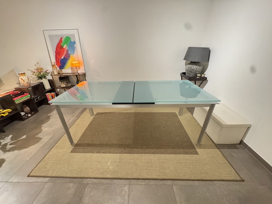 Image 1 of B&B Italia extendable designer dining table, Paolo Piva, glass