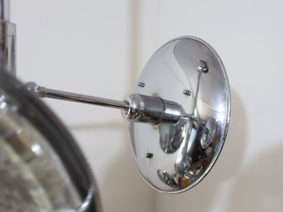 Image 1 of Esperia chandelier 1970s, chrome and Murano glass, 6 arms adjustable