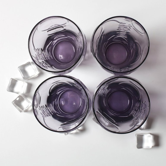Set of 4 Purple Coca-Cola Glasses / Luminarc for McDonald's / France – Glass & Decanter (photo 6 of 7)