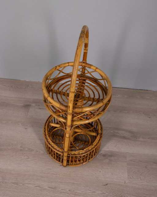 Vintage bamboe barmand, Italiaans design, jaren 60 – drankenkasten, Bamboo (photo 2 of 10)