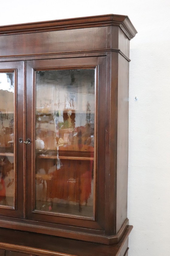 Image 1 of Antique Sideboard in Walnut Veneer, Italy 19th Century