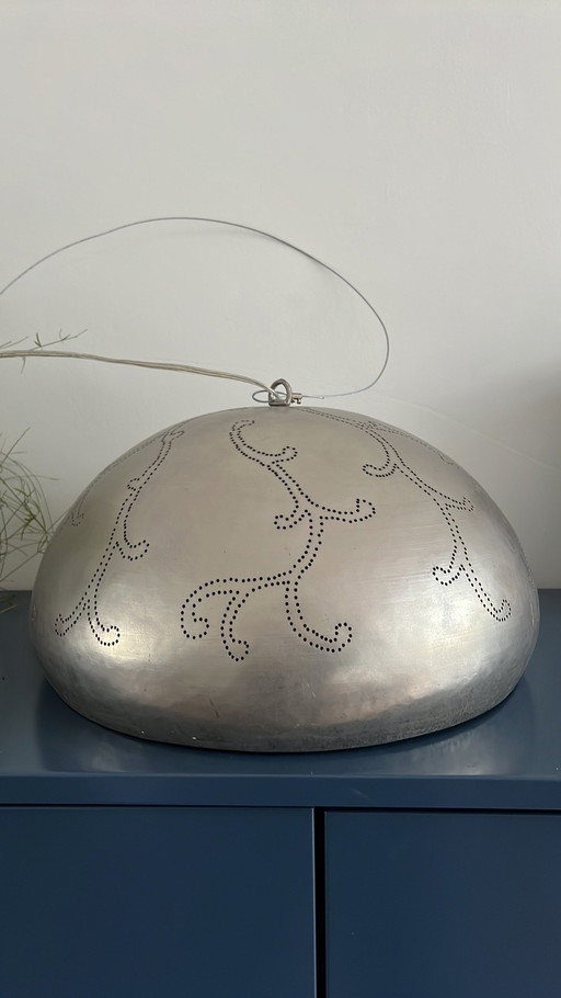 Pendant Lamp, Silver, Perforated Decoration