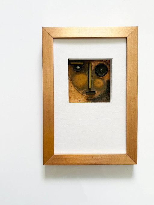 Sculpture portrait Avant-Garde en métal flammé. Allemagne, années 90