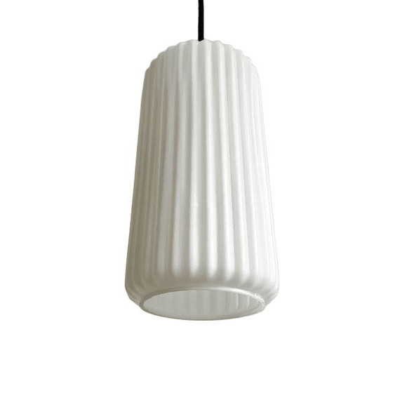 Image 1 of Vintage mid-century Philips Louis Kalff opaline hanglamp opaal glas 1950's