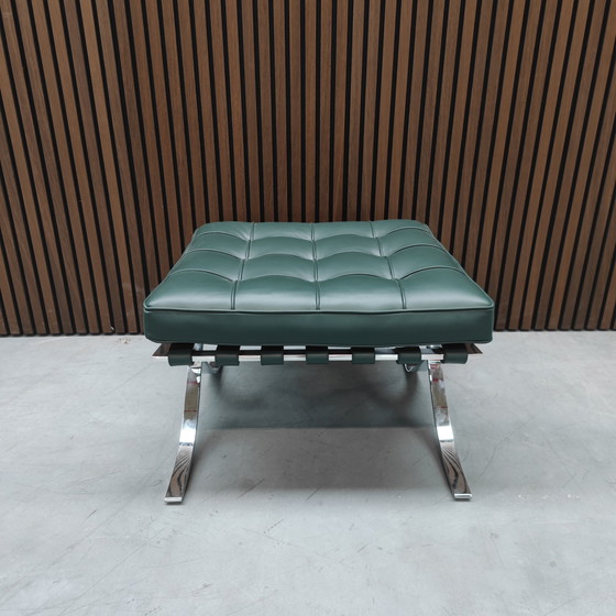 Image 1 of Knoll Barcelona Chair - Bauhaus Green Ottoman