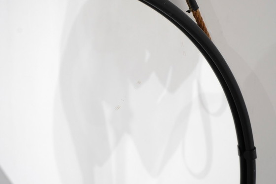 Image 1 of Vintage ronde stalen spiegel, Italië, jaren 70.