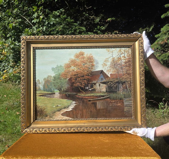 Stunning Vintage Autumn Landscape Oil Painting – Paintings & Drawings, Canvas (photo 3 of 13)