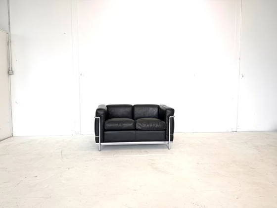 Image 1 of Canapé en cuir Cassina LC 2, canapé de bureau, design classique, réception