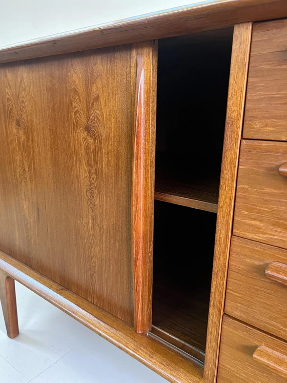 Rare Bernhard Pedersen (BPS-M) Teak Sideboard Model 1560, Denmark 1960s, 250 cm, Tambour Doors, Mid Century (photo 14 of 15)