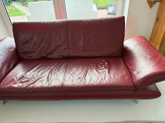 Image 1 of Leder Sofa Zweisitzer und Zweieinhalb-Sitzer Koinor rot