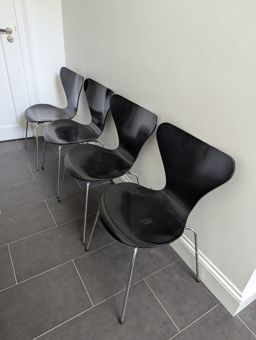 Fritz Hansen Butterfly chairs 4x Arne Jacobsen series 7
