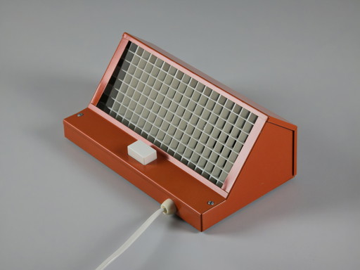 1970s Vintage ELIDUS Type 9000 Orange Metal Wall Light With Perforated Plastic Grid by Björn Svensson..