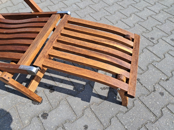 Image 1 of Sedia a sdraio tradizionale Victoria in teak con ruote, pieghevole