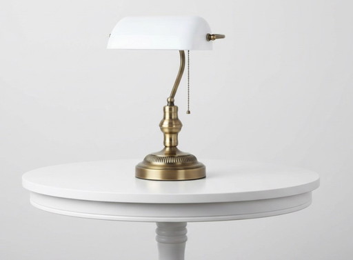 Vintage banker-style table lamp