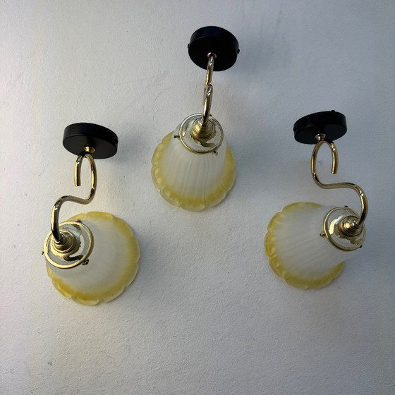 Image 1 of SET VAN 3 VINTAGE MEERKLEURIGE WANDLAMPEN