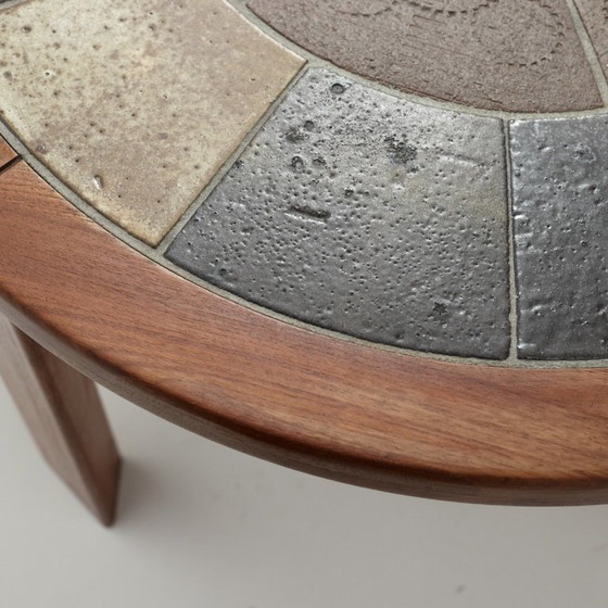 Tue Poulsen for Haslev Møbelsnedkeri – Round Teak and Handcrafted Ceramic Coffee Table, Denmark, C. – Wood (photo 11 of 21)
