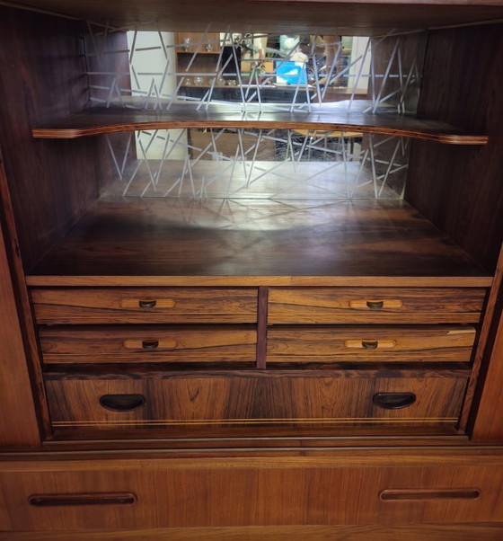 Vintage Deens Teak Highboard/Barkast '60 – High boards, Glass, Wood (photo 5 of 6)