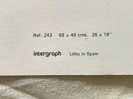 Image 1 of Estampe : « Nu aux fleurs », Martí Carbó ~ Vintage années 70