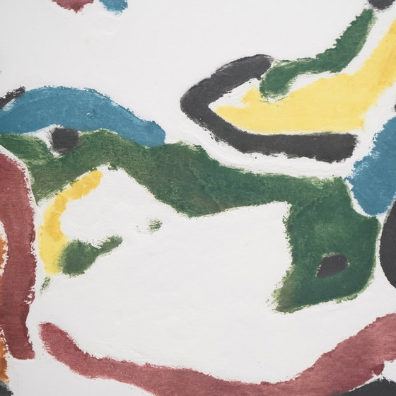 Image 1 of Ansgar Elde, monotype gravure en houtsnede van een monotype voor Il Bostrico, jaren 1990